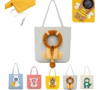 Cute Dew Head Shape Cat Bag,Pet Canvas Shoulder Tote Carrier for Small Dog | Breathable Carrying Paw Bag with Adjustable Drawstring,Claw-Resistant Polyester Lining,Portable Foldable Crossbody for Pet