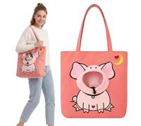 Cute Dew Head Shape Cat Bag - Pets Carrier Bag, Cute Animal Design Canvas Pet Sling Tote with Head Hole for Small Dogs and Cats Vet Visits Walking (E,M(37 x 37cm))