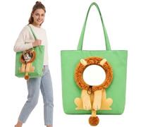 Cute Dew Head Shape Cat Bag - Pets Carrier Bag, Cute Animal Design Canvas Pet Sling Tote with Head Hole for Small Dogs and Cats Vet Visits Walking (D,M(37 x 37cm))