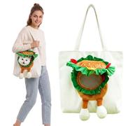 Cute Dew Head Shape Cat Bag - Pets Carrier Bag, Cute Animal Design Canvas Pet Sling Tote with Head Hole for Small Dogs and Cats Vet Visits Walking (C,M(37 x 37cm))