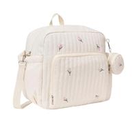 Cute Diaper Bag Backpack with Adjustable Strap Waterproof Multi-Function Baby Travel Bag with Wallet for Travel Business Trips Sport (Beige Tulip) (Style 3)