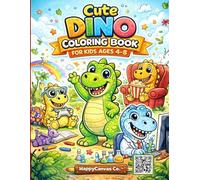Cute Dino Coloring Book: For Kids Ages 4-8 | 40 Single-Sided Coloring Pages (86 Pages Total)