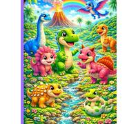 Cute Dinosaurs Coloring Book 4: Fun, Easy & Big Coloring Pages for Kids Ages 2-6