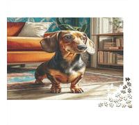 Cute Dog 1000 Piece for Adults Women Dachshund in Cozy Room Fun and Challenging Family Game & Gift 70x50cm/1000pcs