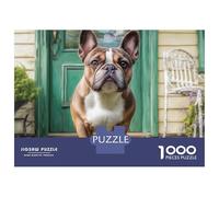 Cute Dog 1000 Pièces Puzzle en Papier Écologique Puzzle English Bulldog Extrêmement Difficile Défi Unique Puzzles pour Adultes Et Enfants 38x26cm/1000pcs