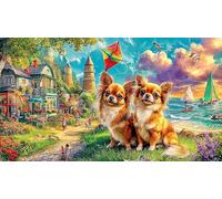 Cute-Dog 1000 pièces Puzzle Papier recyclé Défi de Jeu éducatif Jeu Familial Amusant & Stimulant Idée Cadeau Parfaite pour Femmes et Hommes 38x26/1000 pièces