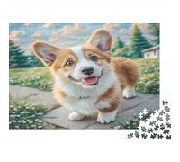 Cute Dog 1000Pc Puzzle pour Adultes - Corgi sur Un Chemin de Pierre Impossible Difficile et Éducatif Décompression 52x38cm/1000pcs