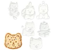Cute Dog Cookie Cutter Set - 6-Piece Press-Style Cartoon Puppy Molds | 6 Unique Puppy Shapes, 1.5cm Thick Easy-Press Design, Safe Food-Grade 3D Printed Material, for DIY Biscuits, Fondant Cakes &