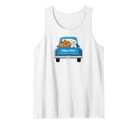 Cute Dog Harvest Halloween Pumpkin Truck Débardeur