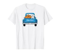 Cute Dog Harvest Halloween Pumpkin Truck T-Shirt