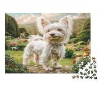 Cute Dog Jigsaw Puzzles for Adults West Highland White Terrier in Garden Educational Games for The Whole Family Women 52x38cm/1000pcs