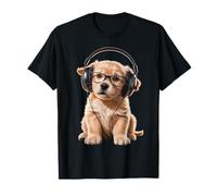 Cute Dog Listening to Music Chill Puppy Music Lover T-Shirt