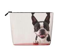 Cute Dog Multi Functional Single Layer Linen Makeup Bag Fashion and Practical Cosmetic Storage Bag, Noir , Taille unique