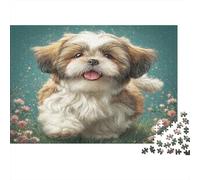 Cute Dog Outdoor Garden Jigsaw Puzzle for Adults 1000 Piece Puzzle Game Focus Family Relax Decor 52x38cm/1000pcs