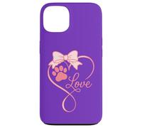 Cute Dog Pawprint Coquette Bow Love Dogs Paw Print for Girl Coque pour iPhone 13