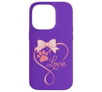 Cute Dog Pawprint Coquette Bow Love Dogs Paw Print for Girl Coque pour iPhone 14 Pro