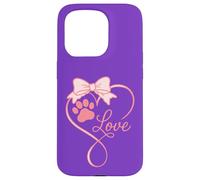 Cute Dog Pawprint Coquette Bow Love Dogs Paw Print for Girl Coque pour iPhone 15 Pro