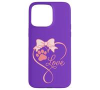 Cute Dog Pawprint Coquette Bow Love Dogs Paw Print for Girl Coque pour iPhone 15 Pro Max