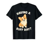 Cute Dog Pun Corgi ayant Une journée Ruff Day Vêtements pour Amoureux des Chiens T-Shirt