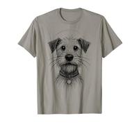 Cute Dog Sketch Scruffy Terrier Face Hand-Drawn Graphic Art T-Shirt