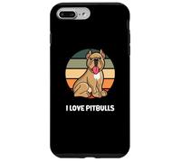 Cute Dogs I Love Pitbulls Vintage Sunset pour hommes, femmes et enfants Coque pour iPhone 7 Plus/8 Plus
