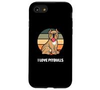 Cute Dogs I Love Pitbulls Vintage Sunset pour hommes, femmes et enfants Coque pour iPhone SE (2020) / 7 / 8