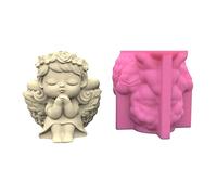 Cute Doll Girl Series Pot de fleurs en forme de gypse béton cristal résine époxy vase silicone pot