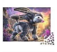 Cute Donkey Fantasy 1000 Piece Jigsaw Puzzle: Cute Shaggy Donkey for Adults Teens Educational Game Decompression 52x38cm/1000pcs