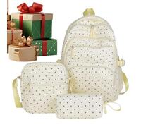Cute Dot Bookbag, Kids School Backpack, Multi Pocket Set Practical Layout | Girls Bag with Fashion Design, Travel Pack with Cartoon Style, Back To School for Middle High Students