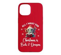 Cute Dragon Book for All I Want Christmas is Books & Dragons Coque pour iPhone 15