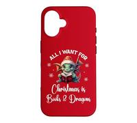 Cute Dragon Book for All I Want Christmas is Books & Dragons Coque pour iPhone 16