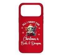 Cute Dragon Book for All I Want Christmas is Books & Dragons Coque pour iPhone 17 Pro Max