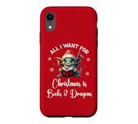 Cute Dragon Book for All I Want Christmas is Books & Dragons Coque pour iPhone XR
