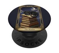 Cute Dragon Reading Books Tarot Card The Reader PopSockets PopGrip Adhésif