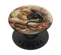Cute Dragon Wings Book Lover Librarian Fantasy Bookish PopSockets PopGrip Adhésif