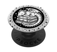 Cute Dragon Wings Book Lover Librarian Fantasy Bookish PopSockets PopGrip Adhésif