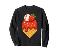 Cute Dripping Ice Cream Baseball Home Plate Strawberry Lover Sweatshirt