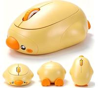 Cute Duck Souris Bluetooth sans fil, rechargeable double mode 2,4 G et Bluetooth 5.0/5.2, clic silencieux et haute sensibilité, souris portable ergonomique pour ordinateur portable, PC, tablette, Mac