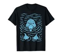 Cute Duck Water Ripples Pond Bird Artwork T-Shirt