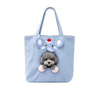 Cute Elephant Pet Carrier - Canvas Tote & Shoulder Bag | Head-Out Travel SL | Breathable Canvas, Adjustable Drawstring Neck Hole, Foldable & Washable, M & L Sizes, for Small Dogs & Cats