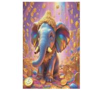 Cute Éléphant - Puzzle en Bois Adulte 1000 P - Challenge Puzzles - Adultes Et Enfants À Partir De 12 Ans （78×53cm）