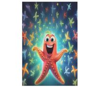 Cute ÉtoilePoisson Puzzle en Bois 1000 Pièces, DIY, Divertissement Créatif, Amusement Puzzles pour Adultes Et Enfants À Partir De 12 Ans, 78×53cm