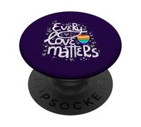 Cute Every Love Matters LGBT Valentine Adulte Gay Lesbienne PopSockets PopGrip Adhésif