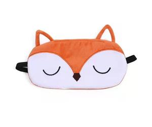 Cute Eye Mask 8x4 Inch Sleepy Fox Design Eye Mask for Kids Adults with Head Strap Lightproof Comfortable Polyester Cotton Eye Blinders for Sleeping, Napping Eye Masks for Sleep
