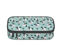 Cute Face Dog Paw Trousse spéciale pour filles garçons, grande trousse à crayons grande capacité, grande trousse à crayons, sac à crayons pour étudiants papeterie avec fermeture éclair pour le trava