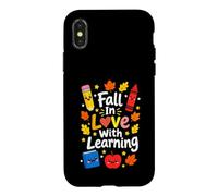 Cute Fall in Love with Learning Autumn Teacher for Men Women Coque pour iPhone X/XS