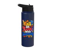 Cute Fall In Love With Learning Autumn Teacher for Men Women Stainless Steel Insulated Water Bottle