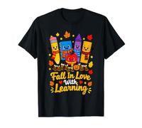 Cute Fall in Love with Learning Autumn Teacher for Men Women T-Shirt