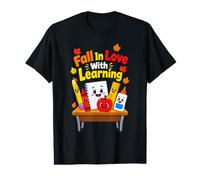Cute Fall in Love with Learning Autumn Teacher for Men Women T-Shirt Graphique avec Valeur