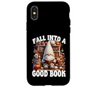 Cute Fall Into A Good Book Lover GNOME Graphic for Bookworm Coque pour iPhone X/XS